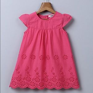 Pink Eyelet A-Line Dress